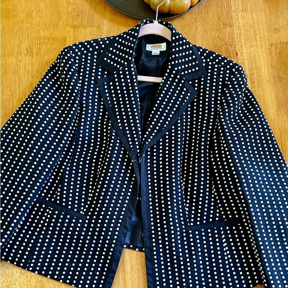 Talbots Black and Cream Women's Blazer